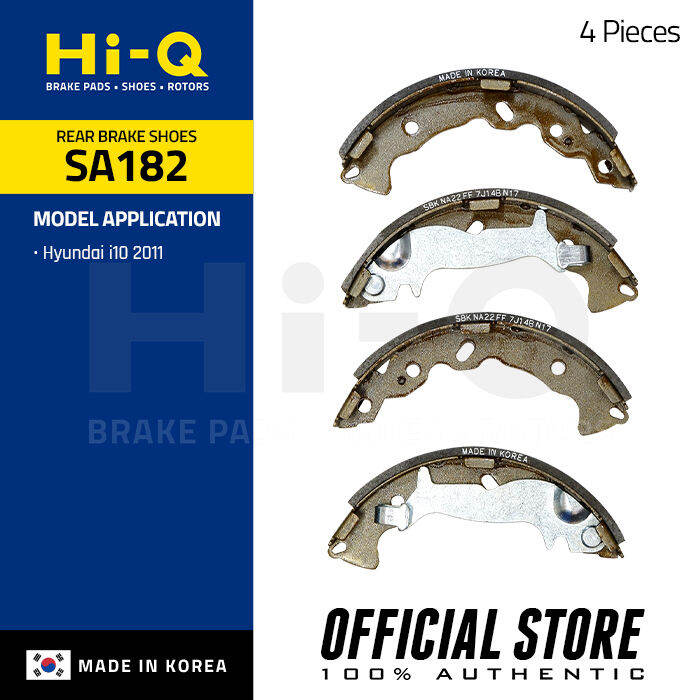 HiQ Rear Brake Shoes for Hyundai i10 2007 4pcs. PNSA182 Lazada PH