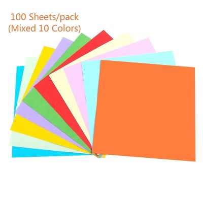 100 Sheets/pack New Mixed 10 Color Square Folding Papers Diy Origami