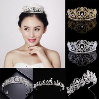 Xinyi3 คริสตัลมงกุฎพรหม Tiara อุปกรณ์เสริมผมเจ้าสาวเจ้าสาว Headdress Rhinestones Elegant Charm Wedding