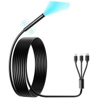 Black Wireless Endoscope Wi-Fi Industrial Borescope with 6 LED Lights, 3 in 1 USB Camera,Waterproof IP67 Inspection Camera