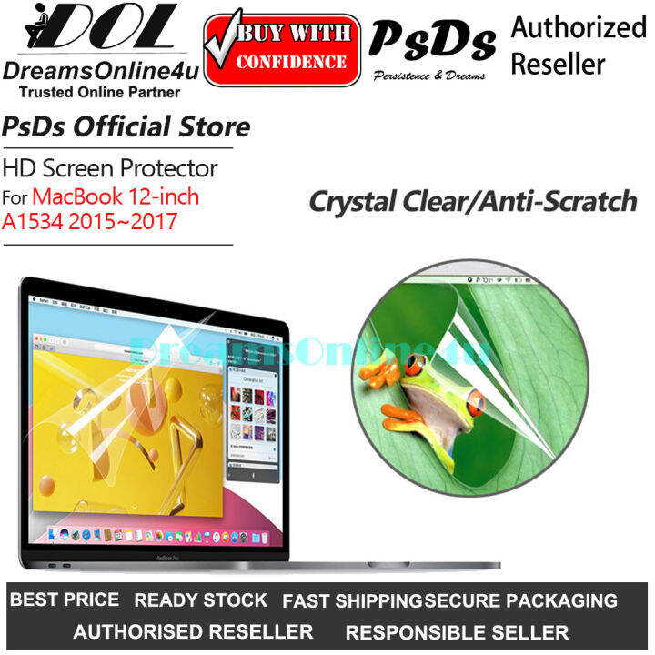 PsDs Crystal Clear HD Screen Protector for Laptop 12 A1534 Year 2015