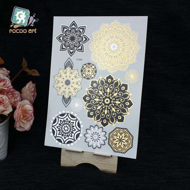 yf-rocooart-flash-metallic-waterproof-temporary-tattoo-gold-silver-tatoo-women-henna-flower-taty-indian-arabic-sticker