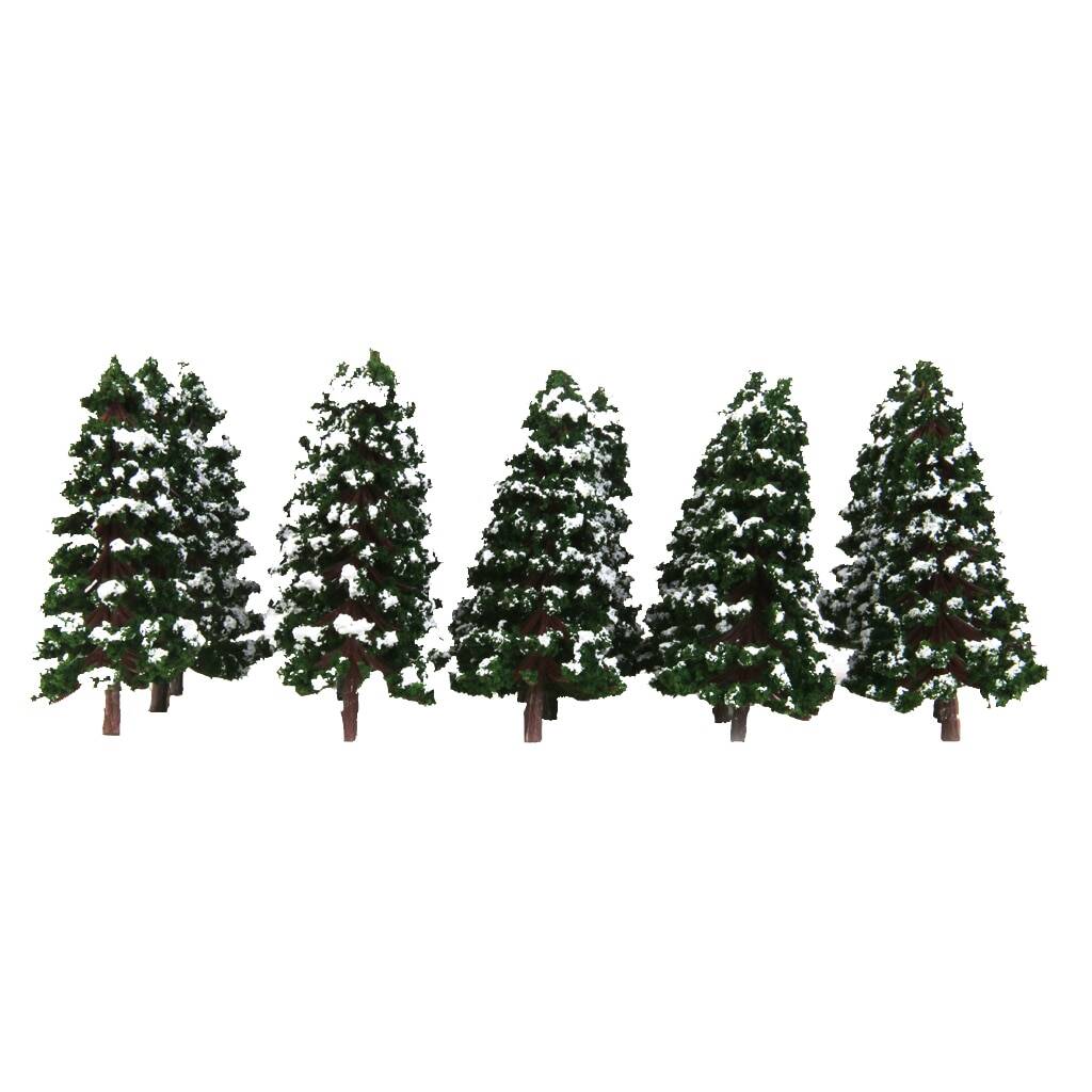 20 Pine Trees Winter White Snow Model Train Railroad Scenery Landscape 8cm