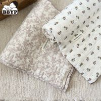 4 Layers Vintage Floral Baby Blanket for Summer Newborn Flower Muslin Blankets Infant Summer Nap Cover Basket Blanket Sheet