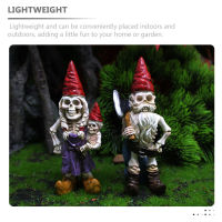 UEETIQ【Hot Sale】 2PCS GARDEN GNOME RESIN Resin Skeleton Skeleton Gnomes Bonsai Decoration Resin Skeleton ตกแต่ง