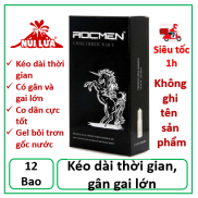 Bao cao su Rocmen đen GÂN GAI, KÉO DÀI THỜI GIAN hộp 12 bao