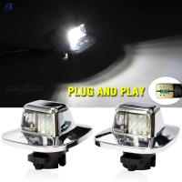 ไฟกันชนหลังไฟป้ายทะเบียน LED 2X โครเมียมแบบเต็มขอบสำหรับรถกระบะ Chevrolet Chevy GMC C/K ซีรีส์1500 2500 3500 1988-2000