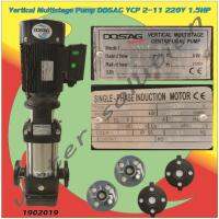 ปั๊มน้ำ vertical Multistage centrifucal pump Dosag VCP 2-110 ปั๊มอัด RO 6-9Q/day ปั๊มสแตนเลส แนวตั้ง ปั๊มน้ำหลายใบพัด