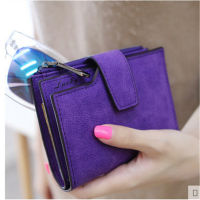 Wallets Women Short Solid Color Matte Leather Coin Purses Female Zipper Hasp Credit Cards Holder Ladies Clutch Money Clip