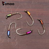 Bimoo 20PCS Assorted Epoxy Nymph Flies Midge Hegene Trout Whitefish Fishing Bait Artificial Lures UV Rose Red #10 #12 #14 #16Lures Baits