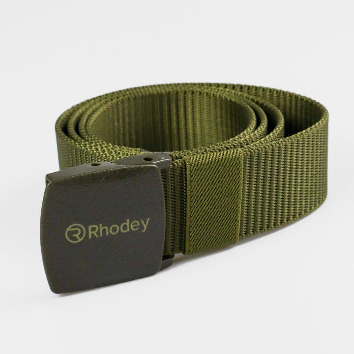 Rhodey Tali Ikat Pinggang Pria Anti Xray Plastik Canvas Non Metal Automatic  Buckle - Green Army