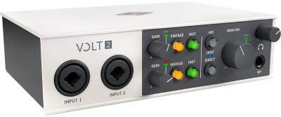 Universal Audio UA Volt 2 USB Audio Interface for recording, podcasting, and streaming with essential audio software and 30-day Free Trial Subscription to UAD Spark 2-in/2-out