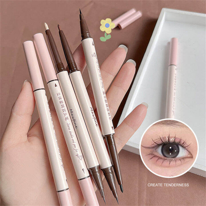 Iomlss Doubleheaded Eyeliner Gel Pen Waterproof Long Wear Ultraslim