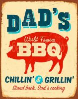 DADS BBQ CHILLIN &amp; GRILLIN โลหะขนาดใหญ่โปสเตอร์ดีบุกแผ่นโลหะประดับผนัง