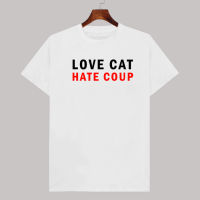 เสื้อยืด LOVE CAT HATE COUP เก็บเงินปลายทาง ตรงปก 100% เสื้อยืดผู้ชาย เสื้อยืดผู้หญิง เสื้อยืด 2021