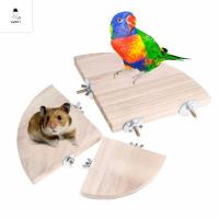 SWEET ELVES สาขา อุปกรณ์สัตว์เลี้ยง หนู หนูแฮมสเตอร์ Pet Bird Parrot Wood Platform คอน ขาตั้งของเล่น คณะกรรมการสถานี