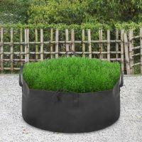 ☫ Raised Plant Bed Garden Flower Planter Elevated Vegetable Box Planting Grow Bag Garden High Quality Felt Cloth Round Grow Bags