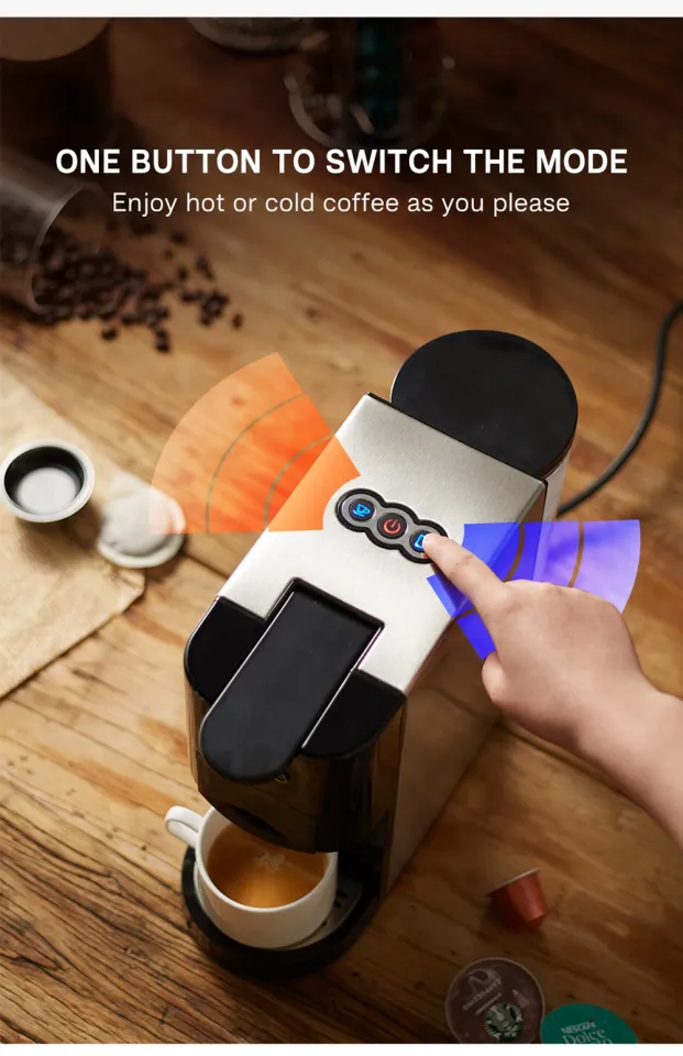 HiBREW Coffee Machine Cafetera Hot/Cold 5in1 Multiple 19Bar Dolce Gusto  Milk&Nexpresso Capsule ESE pod Ground