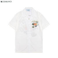 【100% Cotton】Original 2023ฤดูใบไม้ผลิเสื้อฤดูร้อนสำหรับทุกวันสบายๆเสื้อเชิ้ตสีขาวกระดุมแขนสั้นลงชายร่างผอมสังคมผู้ชายเสื้อ3XL