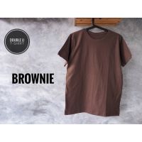 MiinShop เสื้อผู้ชาย เสื้อผ้าผู้ชายเท่ๆ ออกใบกำกับภาษีได้ - เสื้อยืดสีพื้น Brownie (สีน้ำตาล) **ไม่มีการเย็บตะเข็บข้างตัวเสื้อ** เสื้อผู้ชายสไตร์เกาหลี