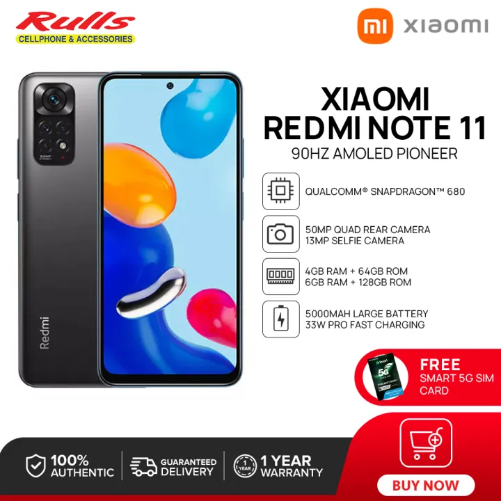 Xiaomi Redmi Note 11 Cellphone | 4GB+64GB / 6GB+128GB | 50MP AI Quad ...