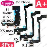 EmmaHelp USB Charger Port Dock Connector สําหรับ iPhone 11 SE 7 8 Plus Xs Max X XR ไมโครโฟน Charging Board Flex Cable Replacement