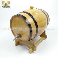 [HOT] 1.5 Liters 3 Liters Wood Barrel Vintage Oak Home Brew Beer Keg Tap Dispenser for Rum Pot Whisky Wine