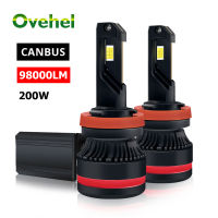 OVEHEL H7 HB3 LED ไฟหน้ารถ200W 98000LM Canbus H1 H8 H4 9005 9006 HB4 880 881หลอดไฟ LED ไฟตัดหมอกอัตโนมัติไฟหน้าอัตโนมัติ