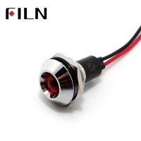 12v pilot lamp 22mm FILN 6v 24v 110v 220v 36v 48v red yellow blue green white led metal signal lamp with 20cm cable