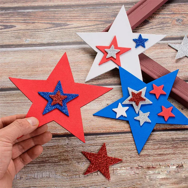 Glitter Star Shape Foam Self-Adhesive EVA Stickers Scrapbooking