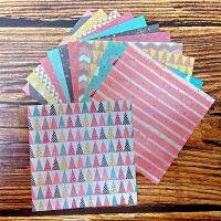 12แผ่น Merry Bright Scrapbooking Pads กระดาษ Origami ศิลปะกระดาษพื้นหลังบัตรสมุดหัตถกรรมกระดาษทำ DIY