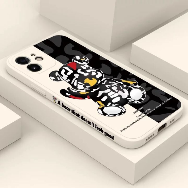 hot-sale-violent-bear-เคสไอโฟน-11-13-12-pro-max-xs-x-xr-max-7-8-plus-se-2020-liquid-silicon-cartoon-side-pattern-full-protective-cover-shockproof-soft-back-cover-case-iphone