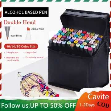 40 Pcs Alcohol-Based Markers Manga Drawing Markers Pen, 40 Colors