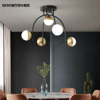 DOOMYHOME สำหรับห้องนั่งเล่นโคมระย้า Led ที่ทันสมัยห้องนอนห้องทานอาหารอ่านหนังสือในครัวโคมไฟแขวนเพดานแสงห้องโถงหรี่แสงได้จากระยะไกล