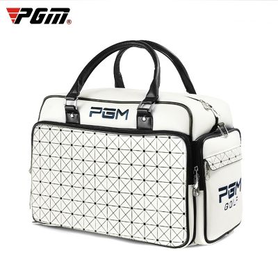 PGM golf clothing bag plaid fashion waterproof pu material large capacity independent shoe spot golf