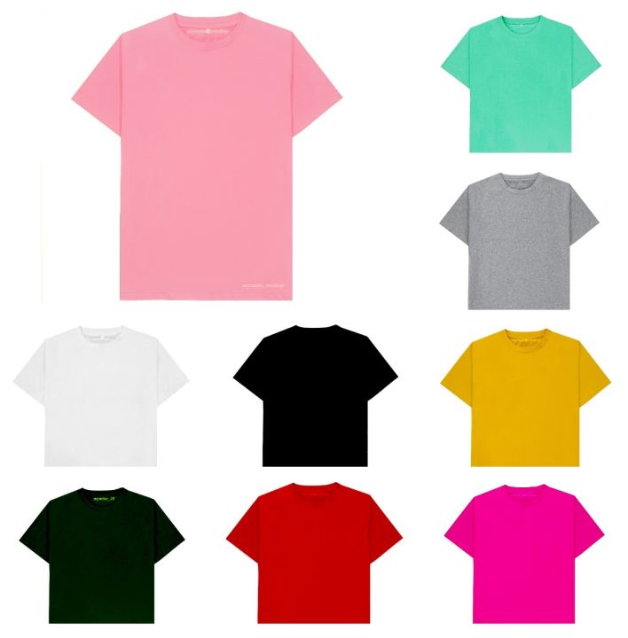 Round Neck T-Shirt Plain Unisex For Adult With Sizes Light Pink, Mint ...