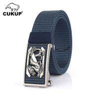 CUKUP Mens Unique Design Chinese Dragon Z Letter Buckles Metal High Quality Nylon Belts For Men Accessories 3.5Cm Width CBCK225