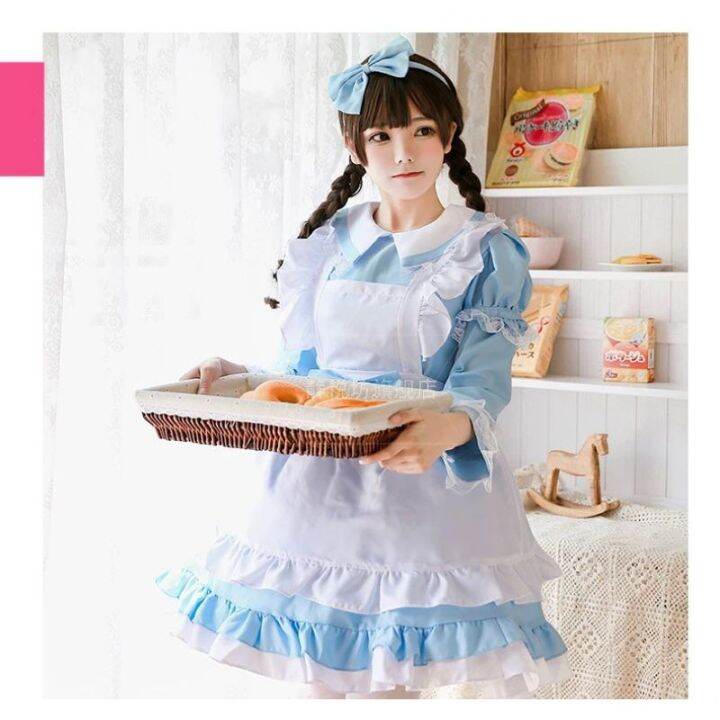 สินค้าขายดี-ชุดอลิซผู้ใหญ่-ชุดเมดแม่บ้าน-ชุดอลิซในแดนมหัศจรรย์-alice-in-wonderland-nbsp-ชุดคอสเพลย์อลิซ-ชุดโลลิต้า-ชุดแฟนซี-ชุดเด็ก-การ์ตูน-fancy-kids-christmas-haloween