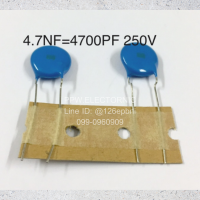 10ชิ้น 472M (0.0047UF) 250V 4.7NF=4700PF (M=+-5%) ขาห่าง8mm. Capacitor Ceramic คาปาซิเตอร์ เซรามิก ตัวเก็บประจุ คุณภาพเต็ม100% อะไหล่อิเล็กทรอนิกส์