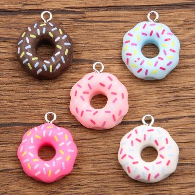 【CC】๑✌  10PCS 19x23mm 5 Color Cartoon Resin Donuts Children Gifts Dangles Jewelry Accessories