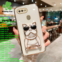 เคสโทรศัพท์สำหรับ OPPO A1K A1มืออาชีพ A5 A9 A5 A3S A16K A33 A15 A5S A52 A92 F1S A15S A16 A93 A17 A7 A59 A72 A53 A74 A32 A31ชุบด้วยไฟฟ้า A94 A54ขายึดเคสโทรศัพท์สุนัขแมนจี้