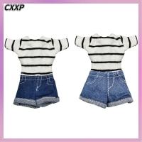 CXXP 1 Set ของเล่นเด็กเล่น 11.5ค่ะ ตุ๊กตา BJD 1/6 เสื้อยืดลายตุ๊กตา อุปกรณ์เสริมเสื้อผ้า กางเกงตุ๊กตาขายาว กางเกงยีนส์ขายาว