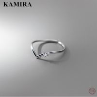 {BUSA Fashion Accessories} KAMIRA 925สเตอร์ลิงแฟชั่นโรแมนติกรูปเพทายที่เป็นประกายหรูหราแหวนปรับขนาดได้ V สำหรับงานปาร์ตี้ผู้หญิงผู้ชายเครื่องประดับเรียบง่ายปรับได้