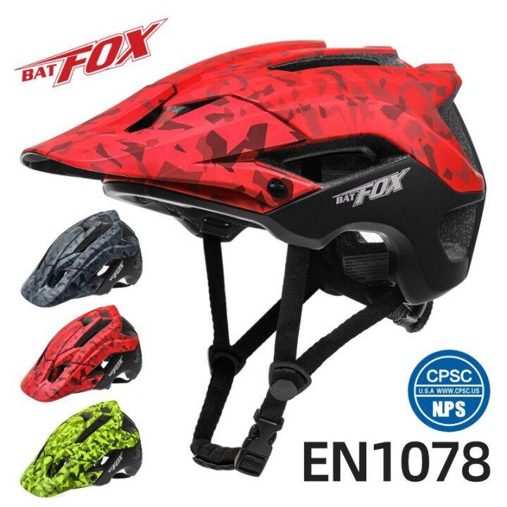 BATFOX หมวกกันน็อคจักรยานเสือภูเขาจักรยานเสือหมอบหมวกกันน็อคผู้ชายสีส้ม ...