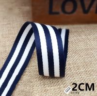 20mm Printed Navy Blue White Stripe Grosgrain Ribbon DIY Handmade Sewing Clothing Decorative Belt Gift Wrap Ribbon (1 Meter/lot) Gift Wrapping  Bags