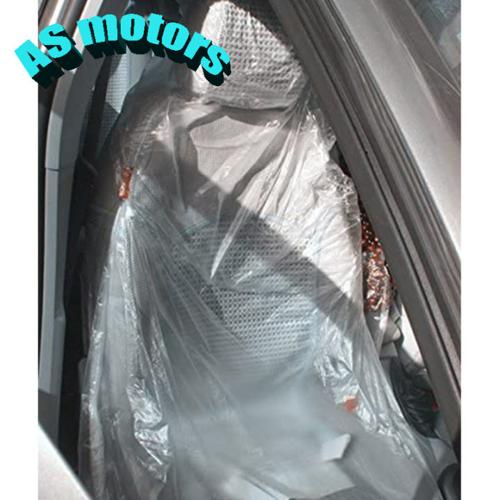 โรงรถผ้าหุ้มเบาะพลาสติกแบบใช้แล้วทิ้งผ้าหุ้มเบาะพลาสติก-s-ป้องกันยานพาหนะรถ