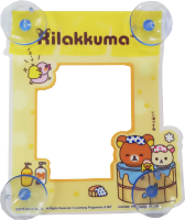 RILAKKUMA Jub ป้ายภาษีรถยนต์ หรือ จุ๊บ พรบ.1 ชิ้น SBRK-A1 หมีออนเซน แช่น้ำ Registry Holder 12(w) x 14.2 (h) cm. มีจุ๊บยาง 4 มุม งานลิขสิทธิ์แท้