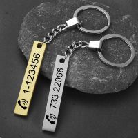 【CW】❈✟☫  Custom Number Logo Name Keychain Men Car Engraveing Chain Personalized