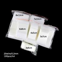 Writable Mini Zip lock Bags Plastic Packaging Small Plastic Zipper Bag Jewelry Ziplock Pill Packaging Pouches Multi-size 100pcs Food Storage Dispenser