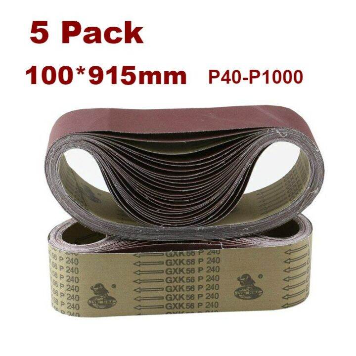 5pcs-sanding-belts-915-100mm-40-1000-grit-assortment-metal-grinding-aluminium-bands-polisher-oxide-sander-cleaning-tools